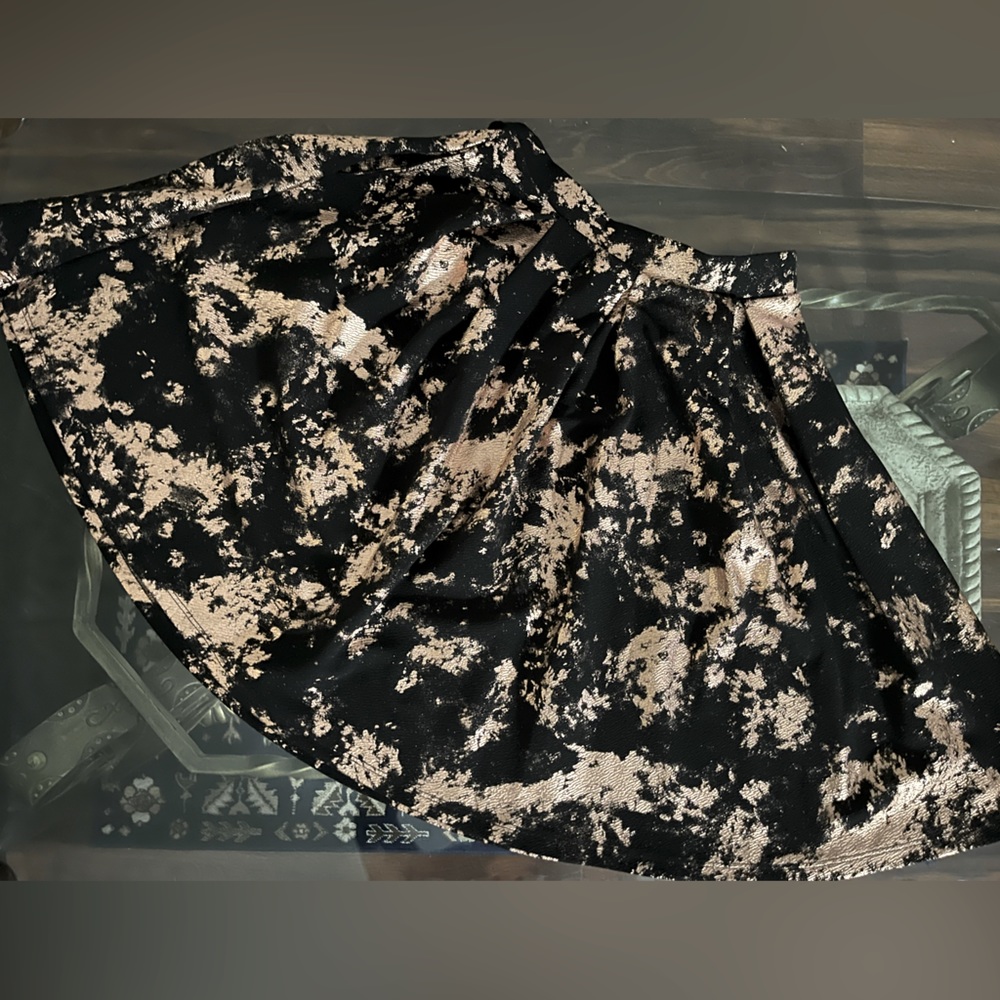 Black & Rose Gold Gathered Circle Skirt PERFECT FOR PARTIES